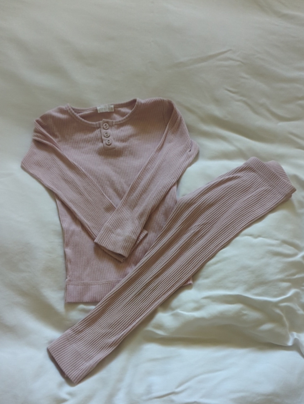 Jamie Kay Ribbed Henley Play Set in Light Pink 3T